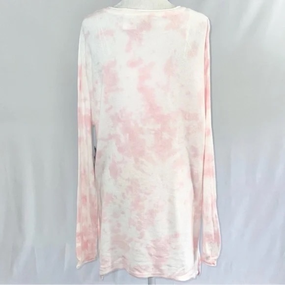 New Cloth by Design Convertible Side Slit Sweater Tie Dye Pink White Size Medium - Picture 12 of 16